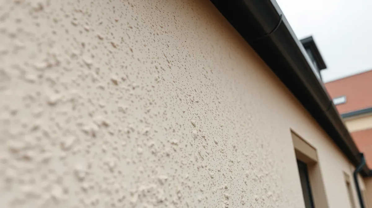 Scraped monocouche render texture close-up