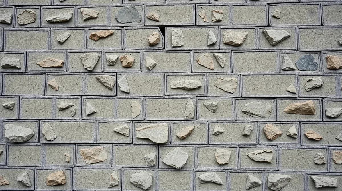 Weathered pebbledash wall on a British semi